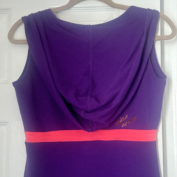 Under Armour Size Small Hooded Sleeveless Athletic Tennis Dress Purple Pink - Picture 4 of 8